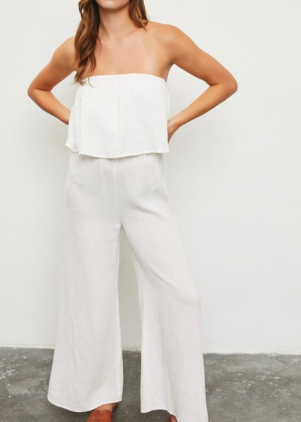 April Strapless Layer Jumpsuit