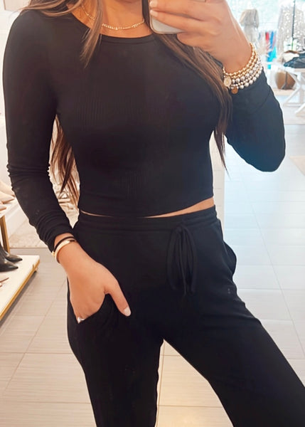 Tanya Cropped Long Sleeve Top/Pants Set