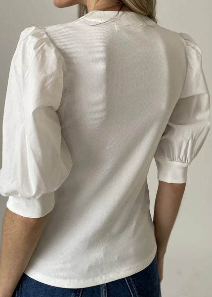Emery  Henley Puff Sleeve Top