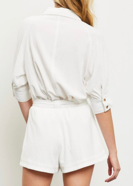 Perry Contrast Stitching Shorts Set