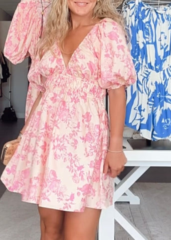 Rosie Puff Sleeve Floral Dress