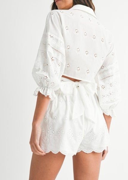 Joelle Eyelet Top/Shorts Set