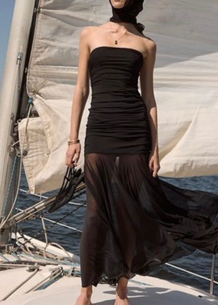 Victoria Sheer Strapless Dress