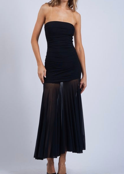 Victoria Sheer Strapless Dress