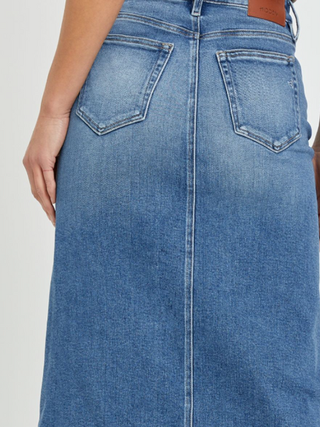 Kylie Side Slit Pencel Denim Skirt