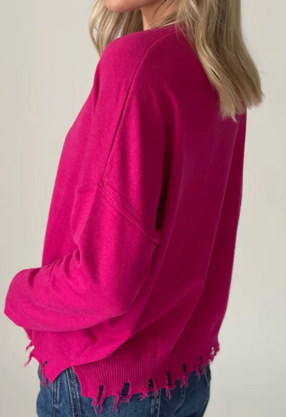 Alma Distressed Hem Sweater