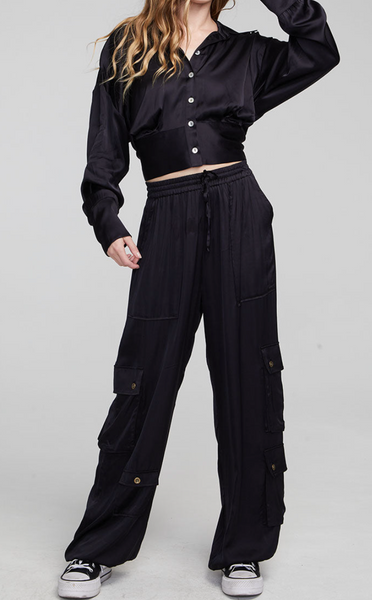 Billy Satin Tie Back Top