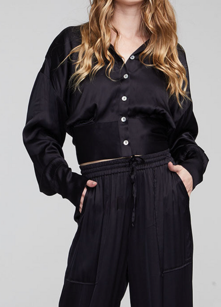 Billy Satin Tie Back Top