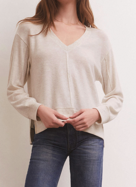 Cloud Knit V Neck Top