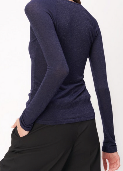 Leighton  Lurex Long Sleeve Top