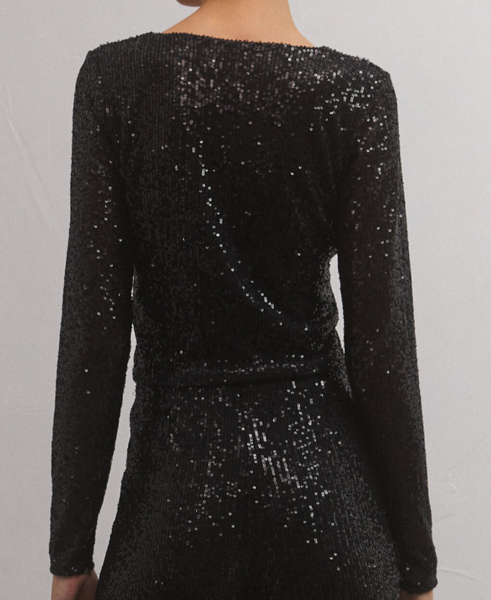 Riley Long Sleeve Sequin Top