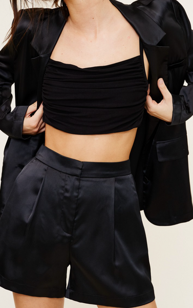 Marion Satin Shorts Blazer Set