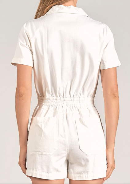 Logan Zip Detail Denim Romper