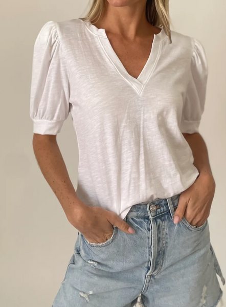 Kira V Neck Puff Sleeve Top