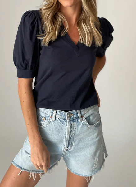 Kira V Neck Puff Sleeve Top