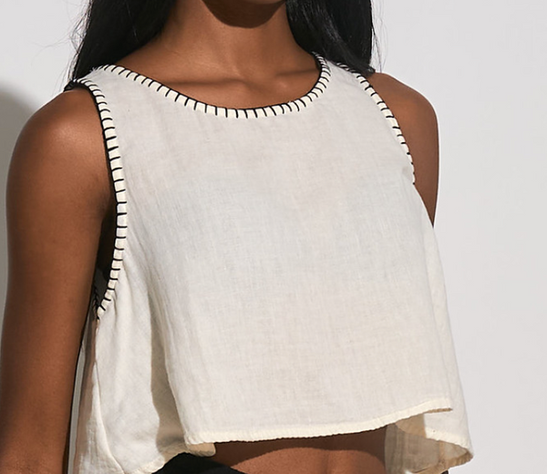 Coco Gauze Stitching Detail Shorts Set