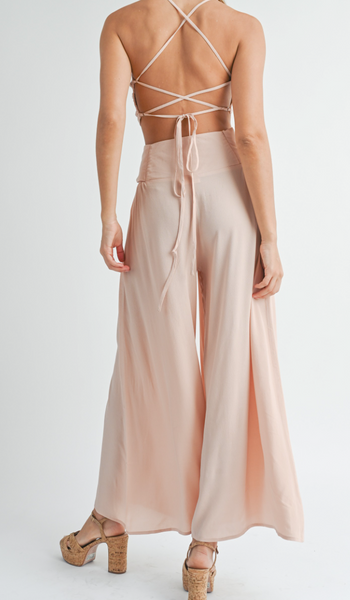 Marilyn Wide Leg Pants Crop Top Set