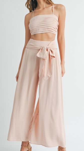 Marilyn Wide Leg Pants Crop Top Set