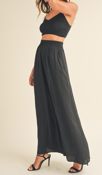 April Smock Crop Top/Wide Leg Pants