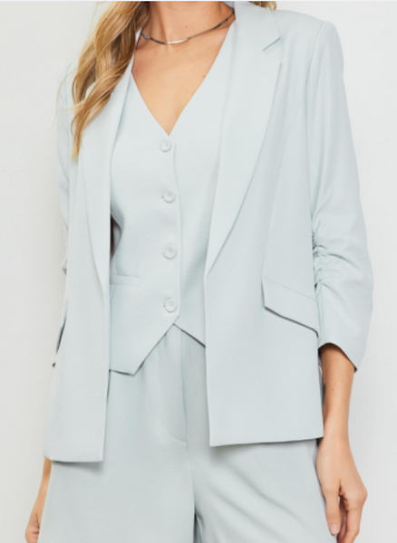 Francesca Ruched Sleeve Blazer