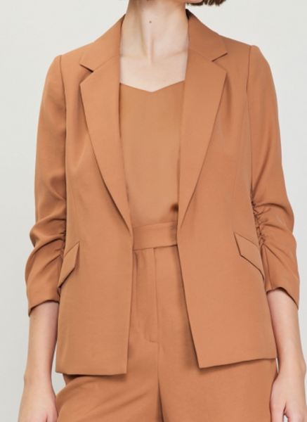 Francesca Ruched Sleeve Blazer