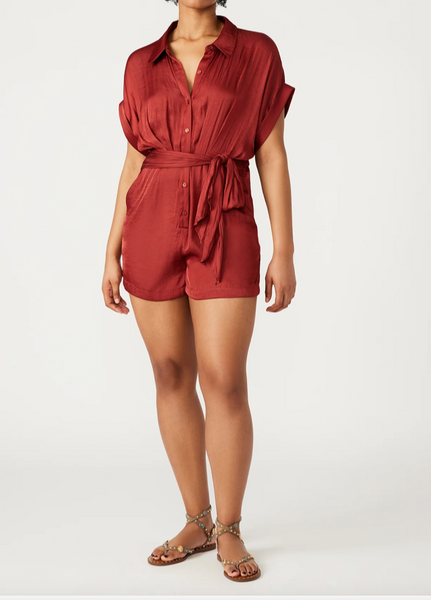 Becca Tie Front Buttoned Down Romper