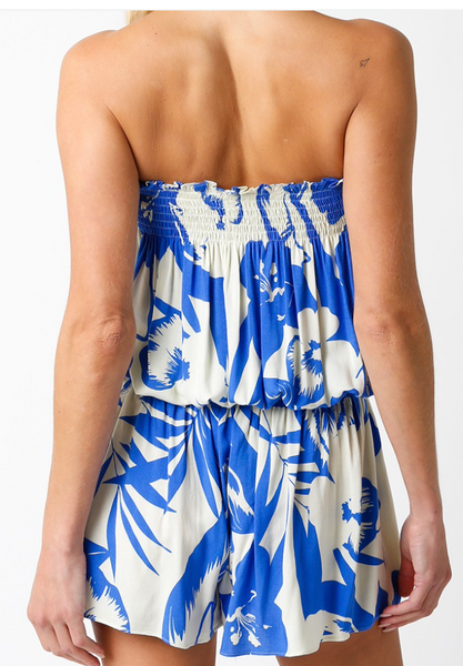 Sydney Smock Waist Strapless Romper