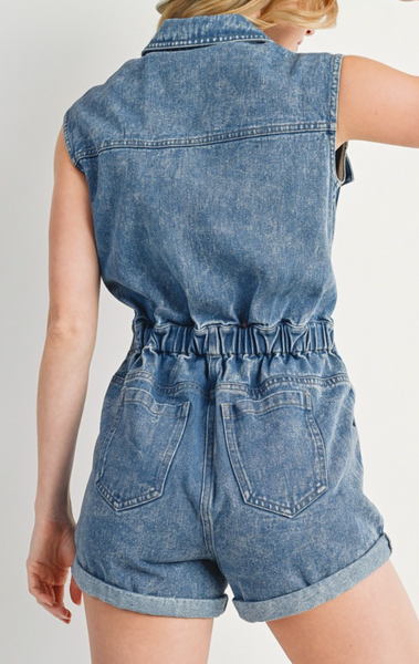 Jordyn Button Down Denim Romper