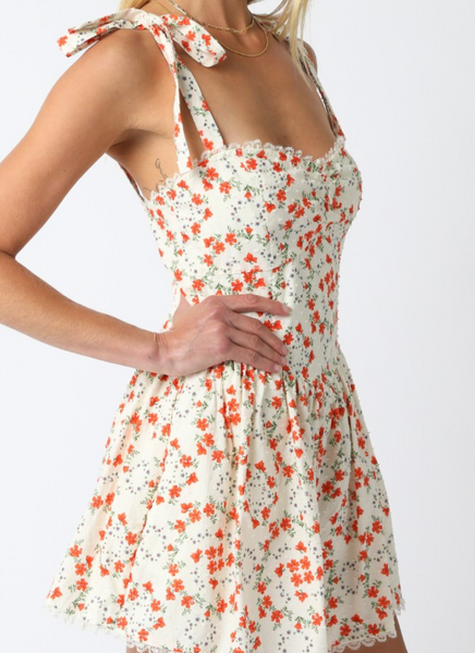 Janey Floral Tie Shoulder Romper