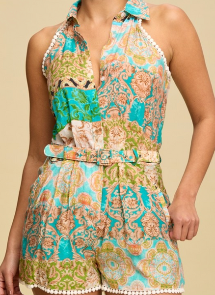 Bianca Print Halter Neck Romper