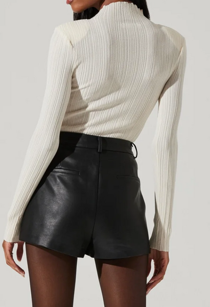 Brooklyn High Rise Faux Leather Shoerts