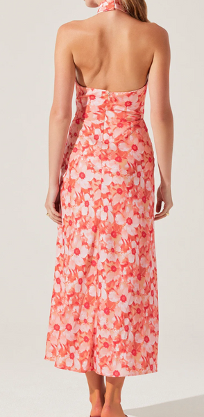 Yasmine Floral Halter Neck Dress