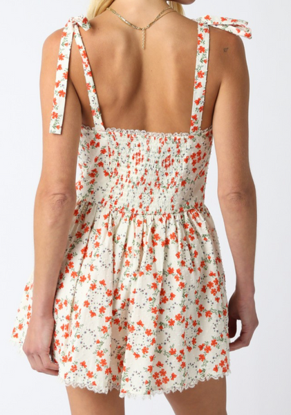 Janey Floral Tie Shoulder Romper