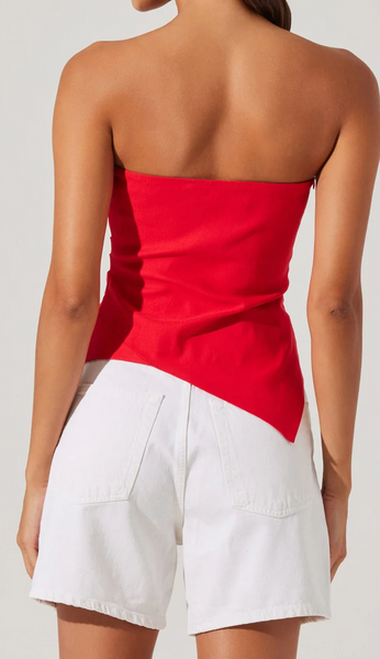 Sonia Strapless Asymmetrical Hem Top