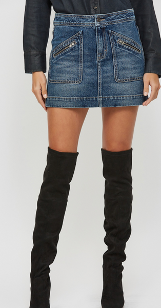 Hayden Zip Denim Skirt