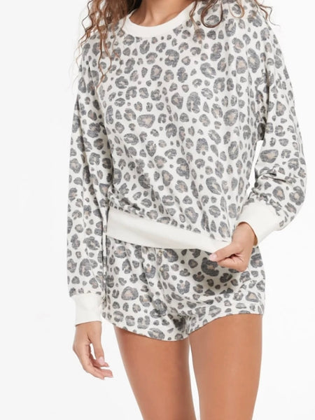 Z Supply Elle Brushed Leopard Pullover