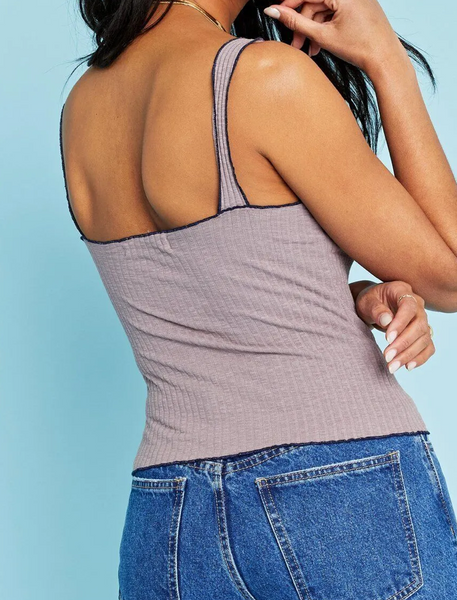 Square Contrast Merrow Tank