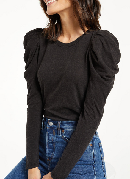 Z Supply Cece Puff Shoulder Triblend Top