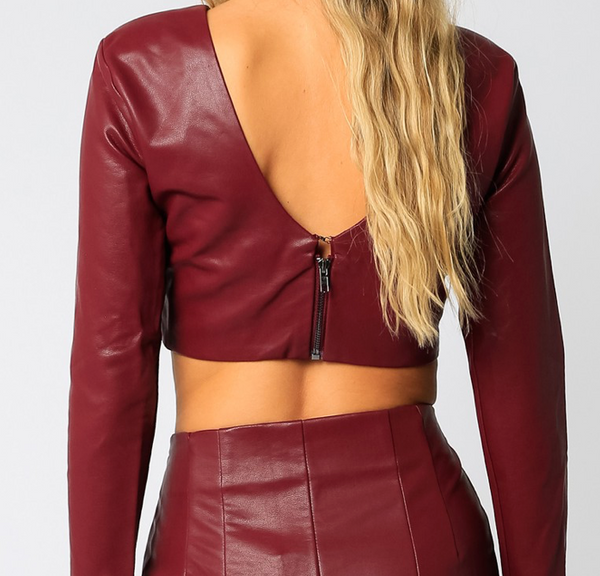 Serene Faux Leather Crop Top