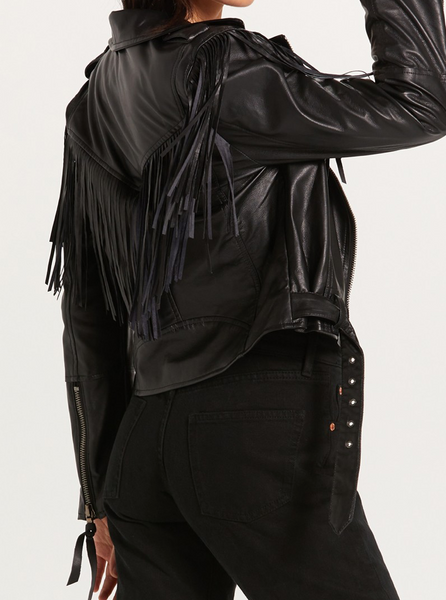 Lexy  Fringe Faux Leather Jacket