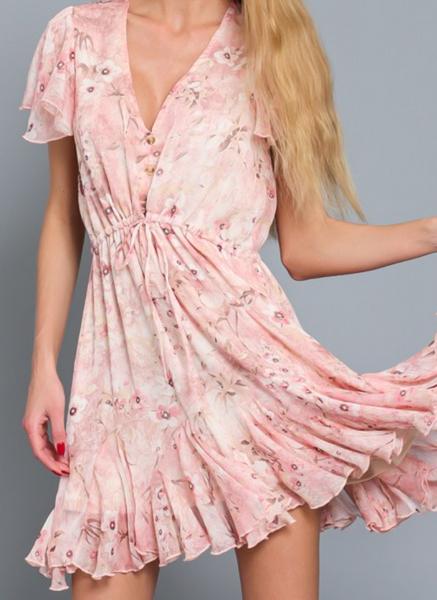 Rosie Cinch Waist Floral Waist Dress