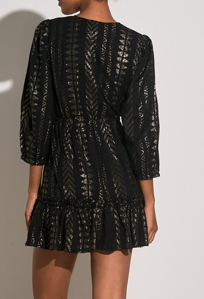 Ciara Metallic Tie Front Dress