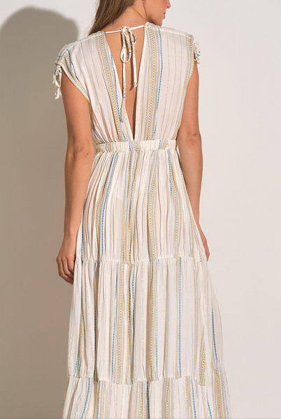 Monique Stripe Tie Back Maxi Dress