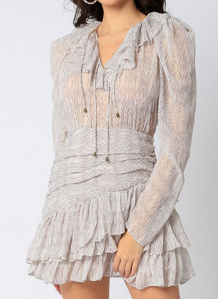 Alisha Ruffle Chiffon Dress