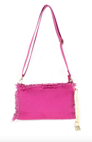 Candy Canvas Fringe Clutch