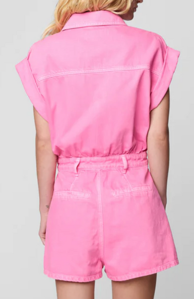 Time Zone Utility Denim Romper