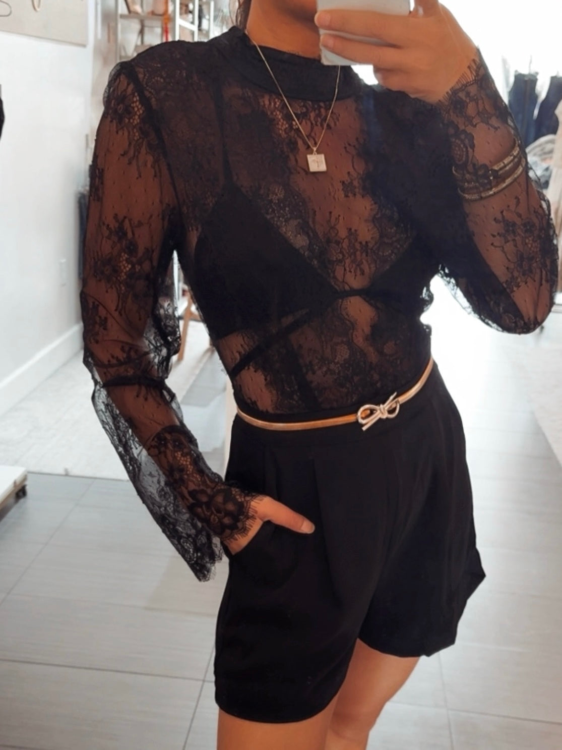 Nina Lace LS Romper