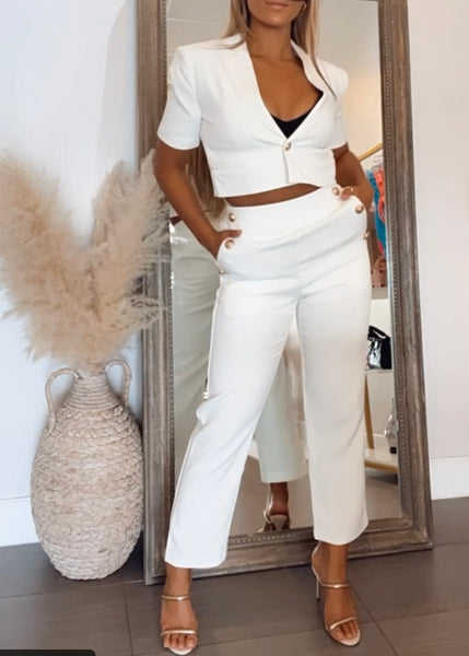 Morgan Cropped Blazer/Tailored Pants Set