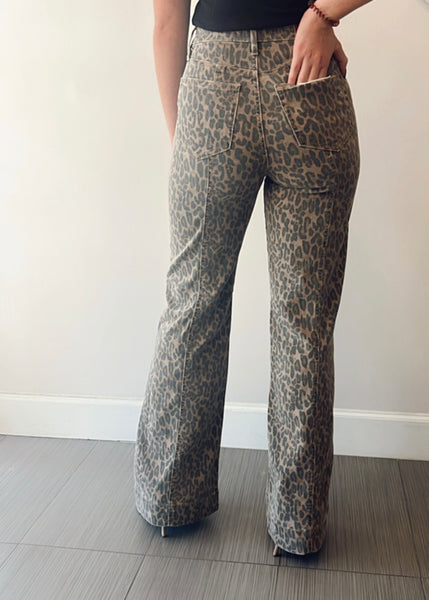 Sasha Leopard Print Wide Leg Pants