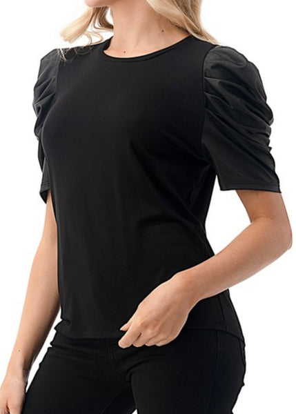 Ellie Ruched Sleeve Top